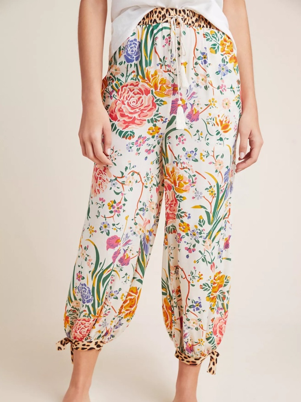 Anthropologie Liane Lounge Floral Leopard Pant Women’s Size XS